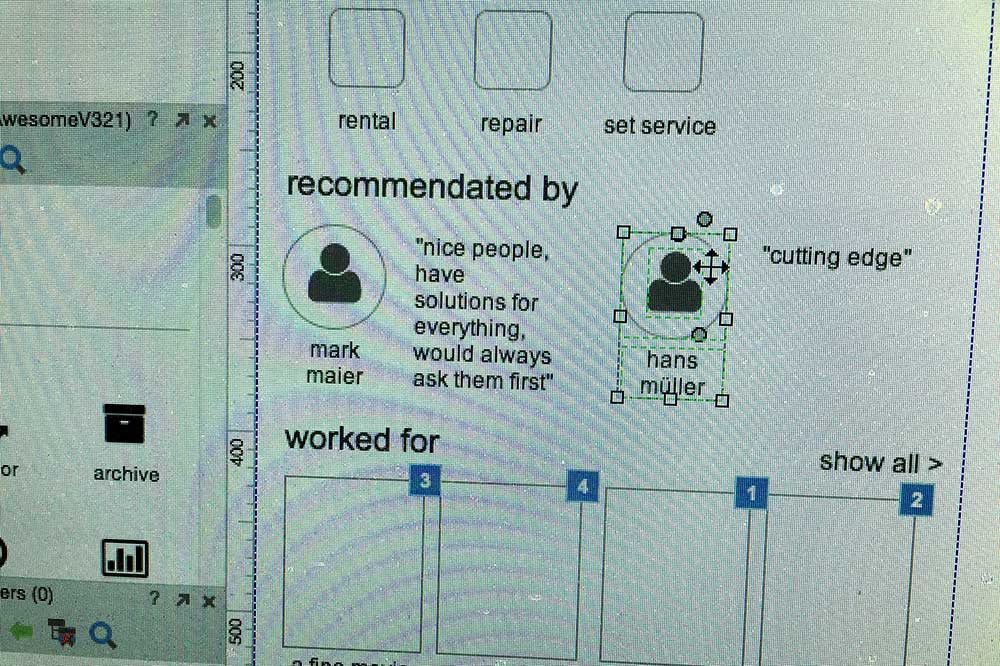  wireframes clickdummies concept drawings